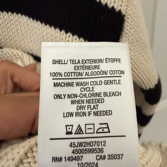 Joe's Black and Cream Striped Knit Collared Sweater - Size S - Picture 8 of 8